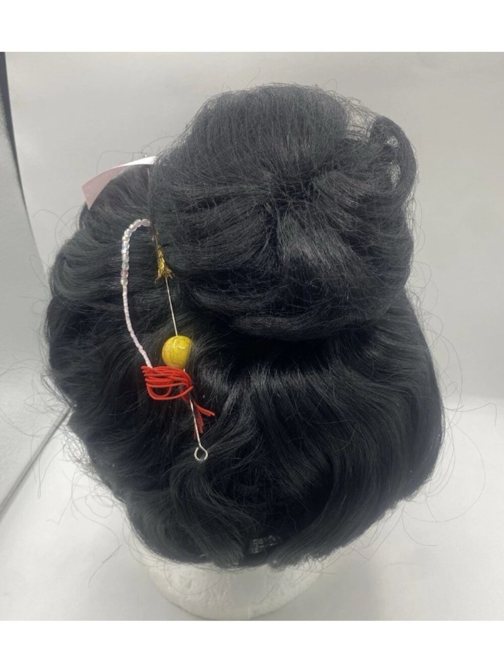 Rubies Geisha Girl Wig Black Hair Halloween Costume w/ Hair Pin Cosplay Theatre - Picture 4 of 16